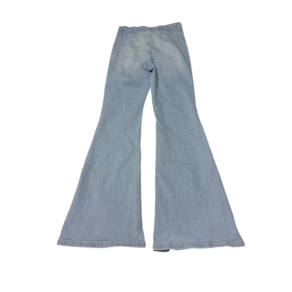 Free People We The Free Jayde Flare Jeans Womens 30X32 Light Blue Sea-Washed